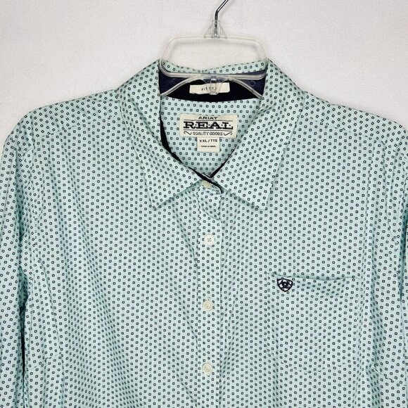 Ariat Real Womens Sz XXL Fitted Long-Sleeved Button-Down Western Shirt Flip Cuff - Picture 2 of 10
